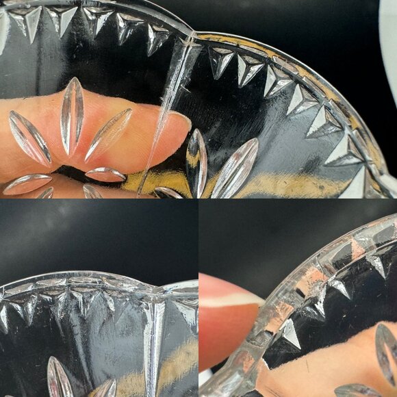 Vtg Small Clear Glass Crystal Pressed Bud Vase Germany Texture Tabletop 5 inches - Picture 4 of 10